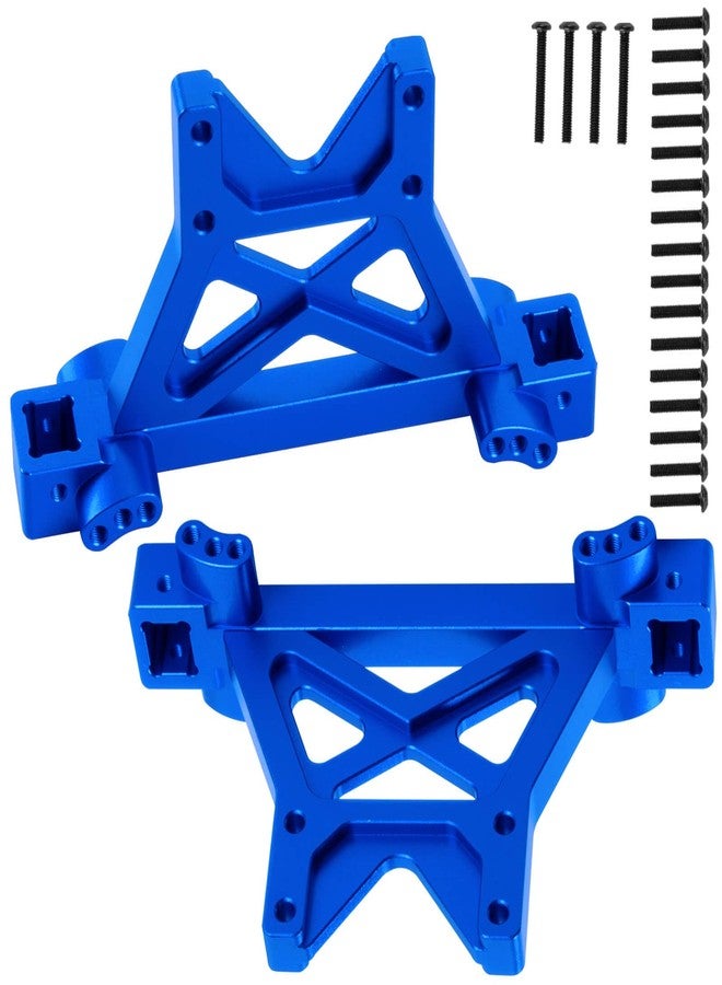 BRCatWPark RC Front Rear Shock Tower Shock Mounts Upgrades Part for 1/10 E-MAXX T-Maxx,2PCS Aluminum Shock Tower Shock Hops up,Navy Blue,Replace Part #4917R - Image 1